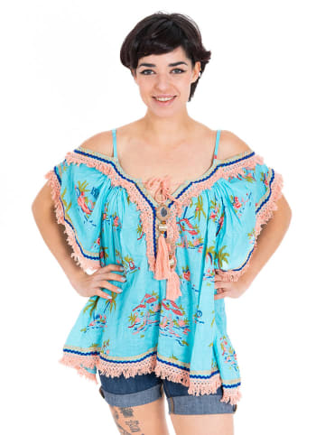 Isla Bonita by SIGRIS Bluse in Türkis/ Bunt