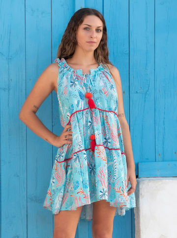 Isla Bonita by SIGRIS Sukienka w kolorze błękitnym ze wzorem