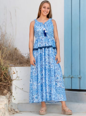 Isla Bonita by SIGRIS Sukienka w kolorze niebieskim ze wzorem