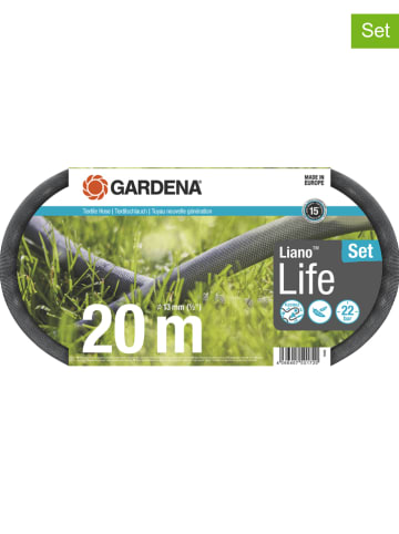 Gardena Textielen slang "Liano Life" zwart - (L)20 m
