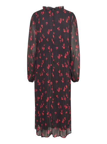 Karen By Simonsen Sukienka plisowana "Fie" w kolorze czarno-czerwonym