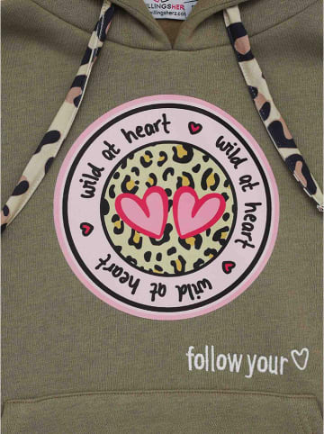 Zwillingsherz Hoodie "Kelly" in Khaki