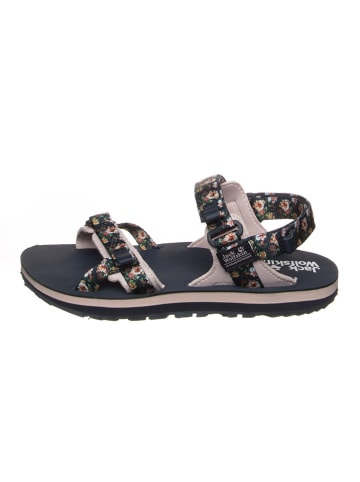 Jack Wolfskin Sandały "Outfresh Delux" w kolorze granatowym ze wzorem