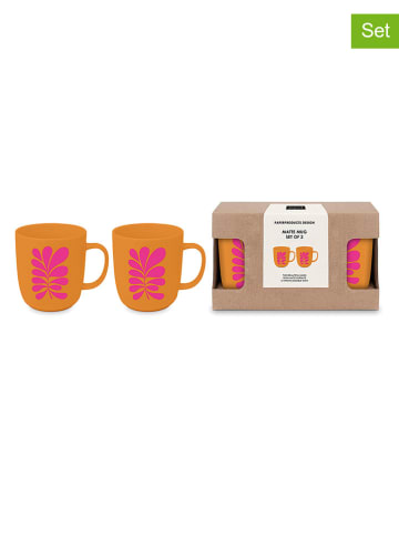 ppd 2er-Set: Jumbotassen "Paula " in Orange/ Pink - 350 ml