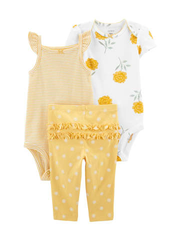 carter's 3-delige outfit geel/wit