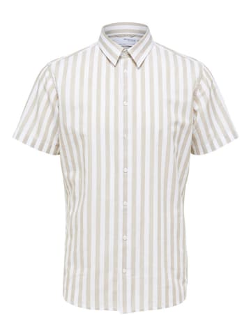 SELECTED HOMME Koszula "Regnew" - Regular fit - w kolorze beżowo-białym
