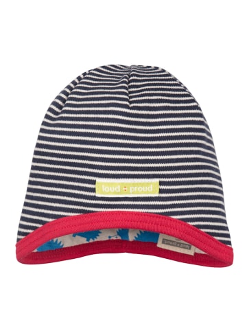 loud + proud Dwustronna czapka w kolorze czarno-biało-błękitnym