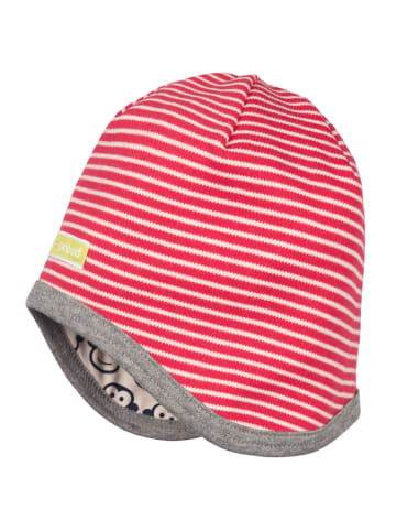 loud + proud Dwustronna czapka w kolorze czerwono-biało-grantowym