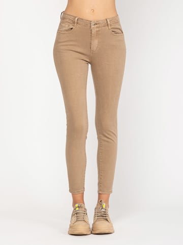 Tantra Dżinsy - Skinny fit - w kolorze beżowym