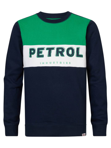 Petrol Sweatshirt in Dunkelblau/ Grün