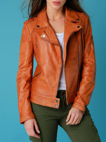 Isaco und Kawa Lederjacke in Cognac