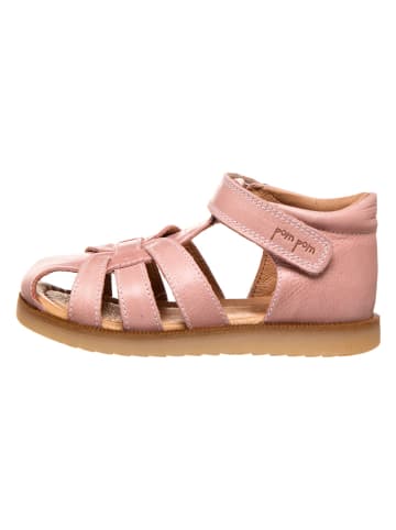 POM POM Leder-Halbsandalen in Rosa