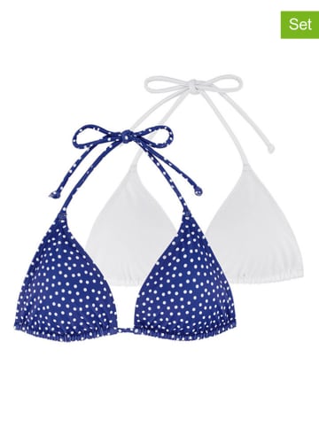 Dorina 2-delige set: bikinitops "Frejus" blauw/wit