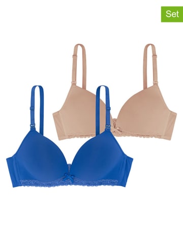 Dorina 2-delige set: voedingsbeha's "May" blauw/beige