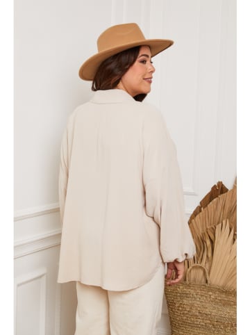 Plus Size Company Bluzka "Alizee" w kolorze beżowym