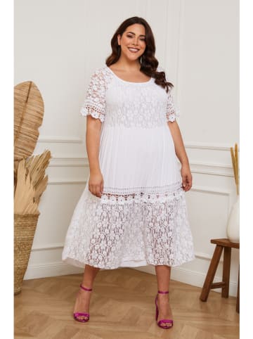 Plus Size Company Sukienka "Armano" w kolorze białym