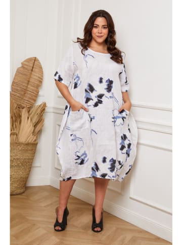 Plus Size Company Linnen jurk "Benevol" wit