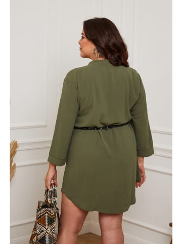 Plus Size Company Sukienka "Bent" w kolorze khaki