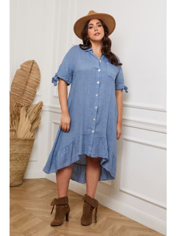 Plus Size Company Leinen-Kleid "Bosnik" in Blau