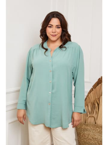 Plus Size Company Bluzka "British" w kolorze turkusowym