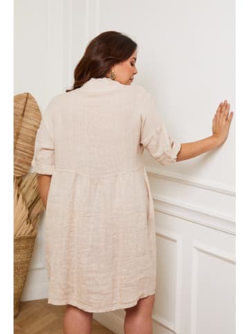 Plus Size Company Linnen jurk "Cerif" beige