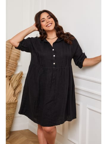 Plus Size Company Linnen jurk "Cerif" zwart