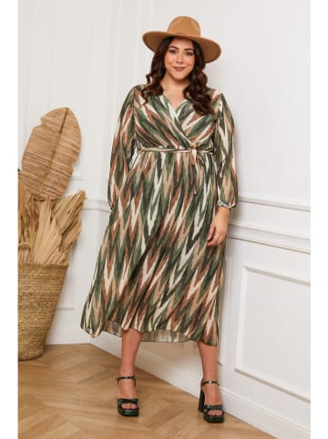 Plus Size Company Sukienka "Fanny" w kolorze khaki
