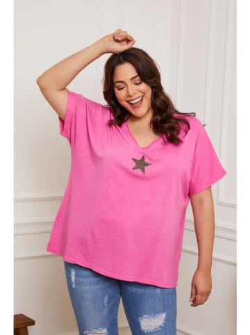 Plus Size Company Shirt "Lauriston" in Fuchsia