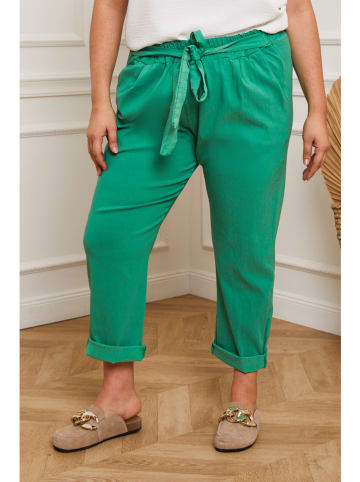 Plus Size Company Spodnie "Lirane" w kolorze zielonym