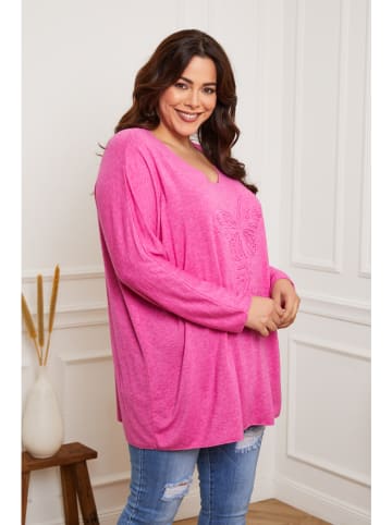 Plus Size Company Sweter "Peachys" w kolorze fuksjowym