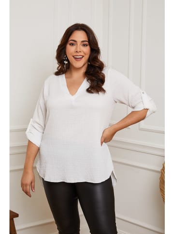 Plus Size Company Bluzka "Sarona" w kolorze białym