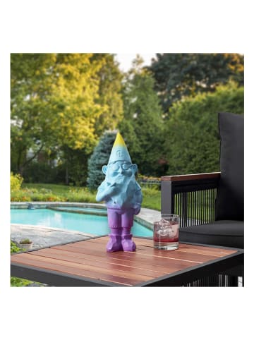 Garden Spirit Figurka dekoracyjna "Happy" w kolorze błękitno-fioletowym - wys. 33 cm
