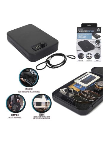 Garden Spirit Sejf podróżny w kolorze czarnym - 16,6 x 24 x 4,8 cm