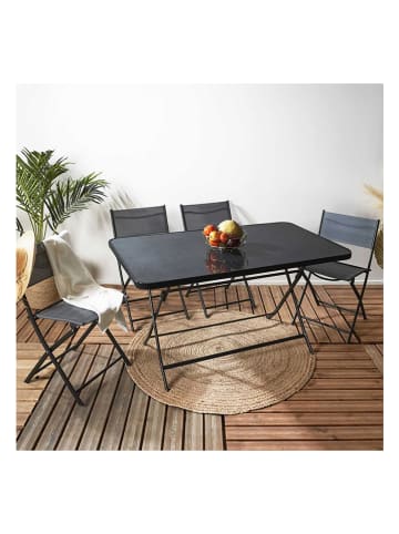 Garden Spirit Składany stolik w kolorze czarnym - 140 x 72 x 80 cm
