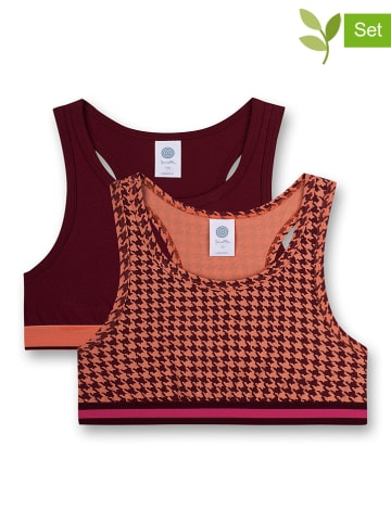 Sanetta 2-delige set: bustiers bordeaux/roze
