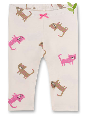 Sanetta Kidswear Leggings in Creme/ Pink