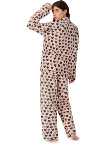 DKNY Piżama w kolorze jasnoróżowo-szarym