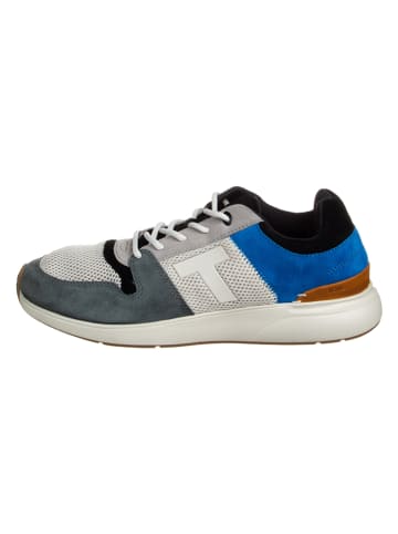 TOMS Leder-Sneakers in Grau/ Blau/ Schwarz