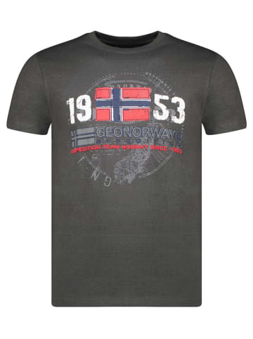 Geographical Norway Koszulka "Japigal" w kolorze antracytowym