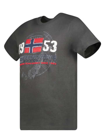 Geographical Norway Koszulka "Japigal" w kolorze antracytowym