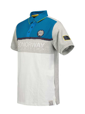 Geographical Norway Koszulka polo "Kweeny" w kolorze szaro-niebieskim