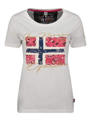 Geographical Norway Koszulka "Jandana" w kolorze białym