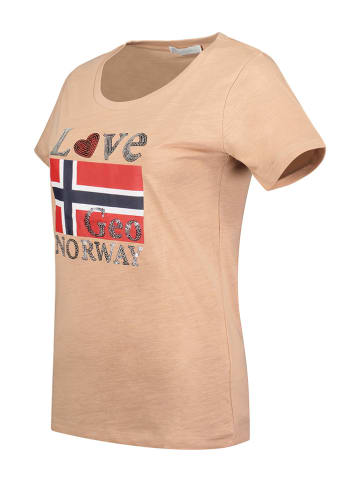 Geographical Norway Koszulka "Jovanotta" w kolorze beżowym