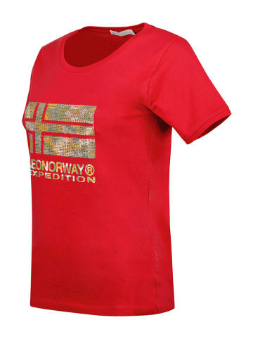 Geographical Norway Koszulka "Jwild" w kolorze czerwonym