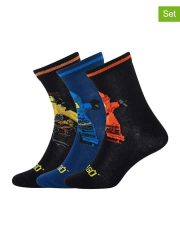 Legowear 3er-Set: Socken "LEGO Ninjago" in Blau/ Schwarz