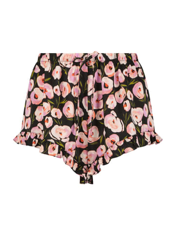 Hunkemöller Pyjama-Shorts in Schwarz/ Rosa