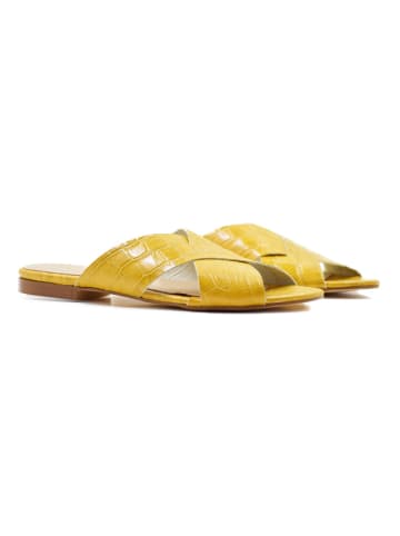 Bluegenex Leren slippers geel