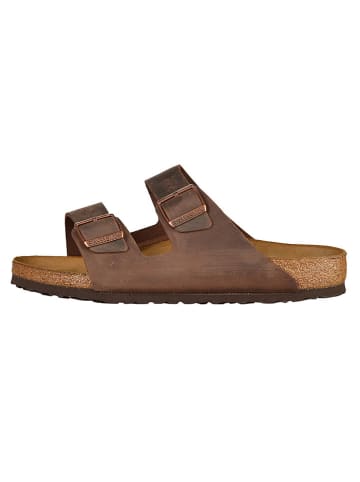 Birkenstock Leren slippers "Arizona" bruin - wijdte S