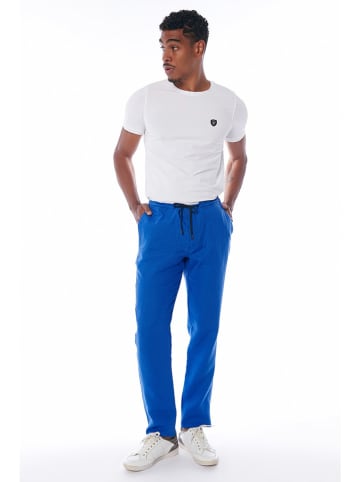 Galvanni Lniane spodnie w kolorze niebieskim