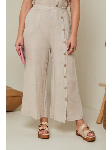 Curvy Lady Leinen-Hose in Beige